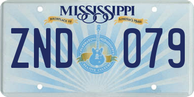 MS license plate ZND079