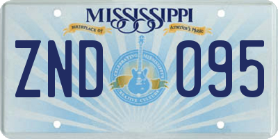 MS license plate ZND095
