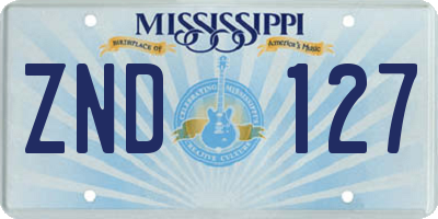 MS license plate ZND127