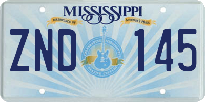 MS license plate ZND145
