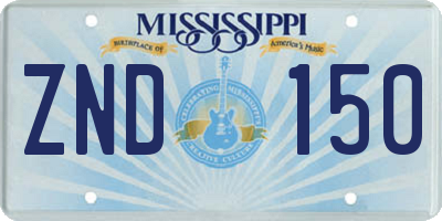 MS license plate ZND150