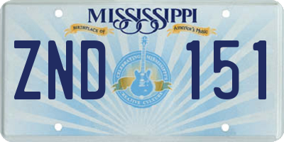 MS license plate ZND151