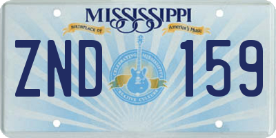 MS license plate ZND159