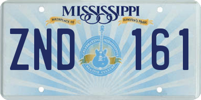 MS license plate ZND161