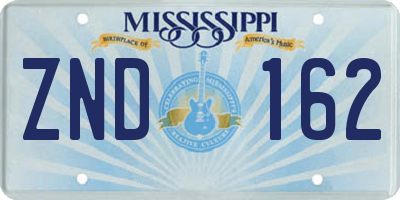 MS license plate ZND162