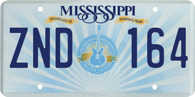 MS license plate ZND164