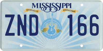 MS license plate ZND166
