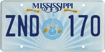 MS license plate ZND170
