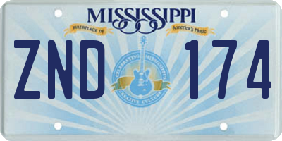 MS license plate ZND174