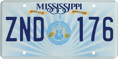 MS license plate ZND176