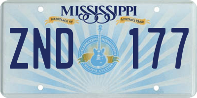 MS license plate ZND177