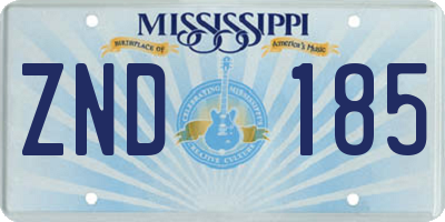 MS license plate ZND185
