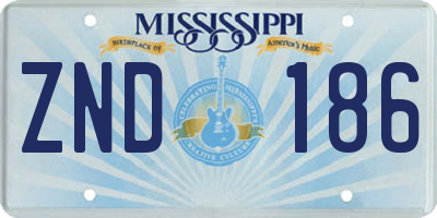 MS license plate ZND186