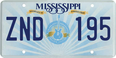 MS license plate ZND195