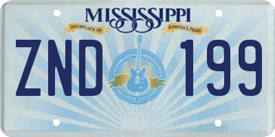 MS license plate ZND199