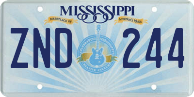 MS license plate ZND244