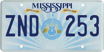 MS license plate ZND253