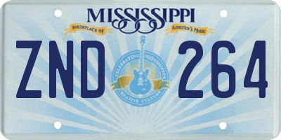 MS license plate ZND264