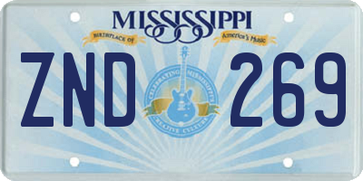 MS license plate ZND269