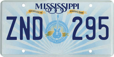 MS license plate ZND295
