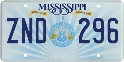 MS license plate ZND296