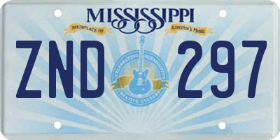MS license plate ZND297