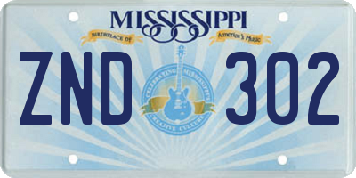 MS license plate ZND302