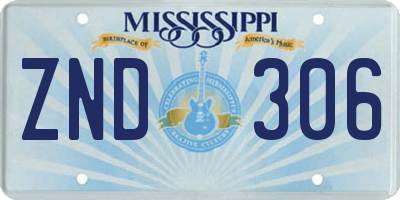 MS license plate ZND306