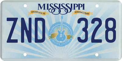 MS license plate ZND328