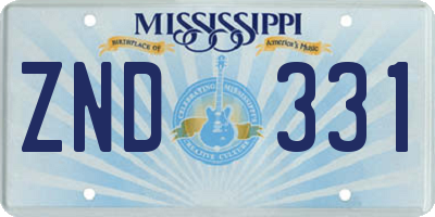 MS license plate ZND331