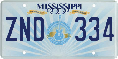 MS license plate ZND334