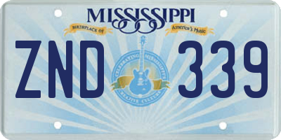 MS license plate ZND339