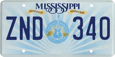 MS license plate ZND340