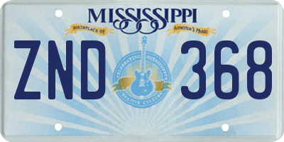 MS license plate ZND368