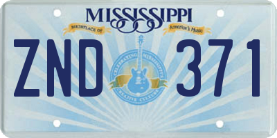MS license plate ZND371