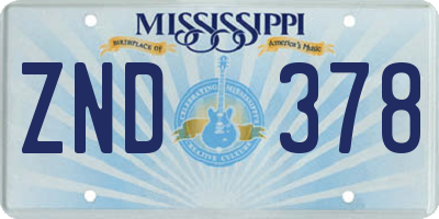 MS license plate ZND378