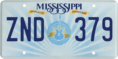MS license plate ZND379