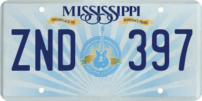 MS license plate ZND397