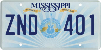 MS license plate ZND401