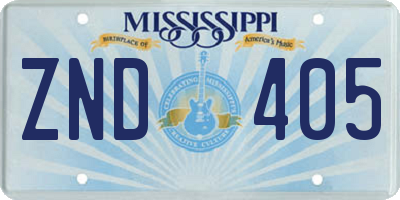 MS license plate ZND405