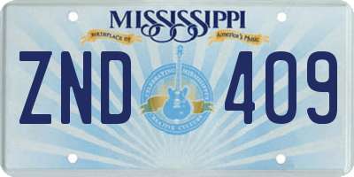 MS license plate ZND409