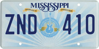 MS license plate ZND410