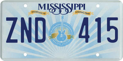 MS license plate ZND415
