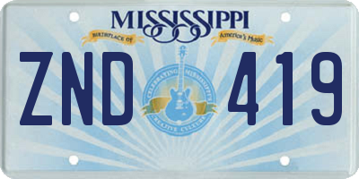 MS license plate ZND419
