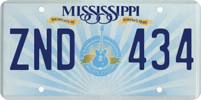 MS license plate ZND434