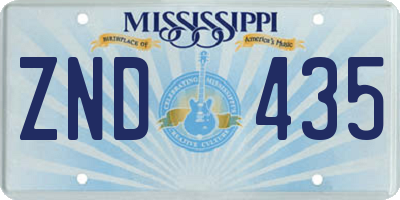 MS license plate ZND435