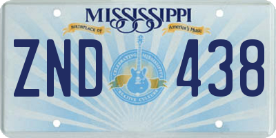 MS license plate ZND438