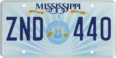 MS license plate ZND440
