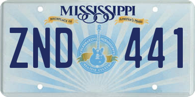MS license plate ZND441