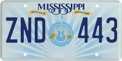 MS license plate ZND443